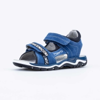 624021-21 синий туфли летние школьные Комбинирован.